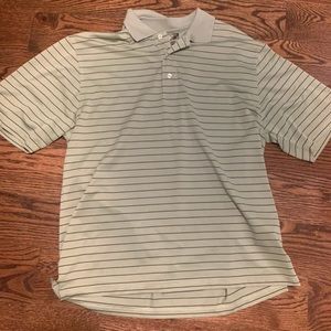 Walt Disney World Mickey Mouse golf polo shirt mens size Large green striped